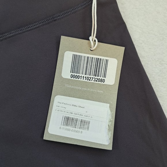 NEW Everlane Athletic Wear The Perform Bike Short Biker Cycling Shorts Ink Grey - Picture 7 of 8